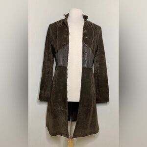 Morgan De Toi Brown Suede Steampunk Jacket 90s Y2K Women’s Size Small Overcoat